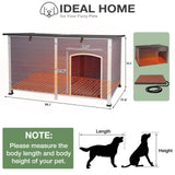 59.1’’ Extra Large Heated Dog House Outdoor for Winter, Insulated Dog Kennel with Metal Frame, Weatherproof Dog Shelter with Heating Pad and All-Around Insulated Liner for Large Breed Outside (Grey)