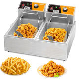 Electric Deep Fryer 20L/21QT Stainless Steel Large Capacity Commercial Fryer with Basket, 3400W 110V Countertop Deep Fryer for Home Kitchen and Restaurant Use withTemperature Control