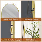 ZHUNFA Full Length Mirror,58" x16,3 in 1Full Length Mirror can Wall Mounted,Standing or Leaning,Full Body Mirrors with Aluminum Alloy Frame,Home Decor Gold