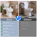 ZEAGUS Toilet Safety Rails for Seniors,500lb Heavy-Duty Toilet Safety Frame,60° Adjustable & Space-Saving Toilet Assist Arms,Toilet Handles for Elderly,Disabled, and Mobility Impaired