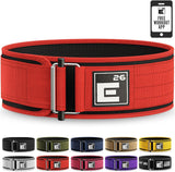 Self-Locking Weight Lifting Belt | Premium Weightlifting Belt for Serious Functional Fitness, Power Lifting, and Olympic Lifting Athletes (Extra Large, Red)