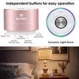 Mini Bluetooth Shower Speaker, IPX6 Waterproof Speaker, with RGB Lights, Mic, Portable Silicone Lanyard, Suction Cup, Clear Sound&Rich Bass, 12h Playtime, Small Pink Gifts for Girls Women