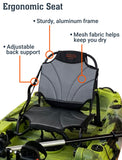 Brooklyn 8.0 Foldable Pedal Fishing Kayak by BKC, Compact Sit-on-Top Single Kayak with Pedal Drive, Sturdy Aluminum Seat, Rudder Steering, Storage (Camo)