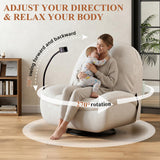 Oversized Swivel Rocker Recliner, Power Glider Recliner Chair for Adults, Zero Gravity Recliner, with Adjustable Headrest and Footrest, 270° Electric Nursery Rocking Chairs for Living Room Bedroom