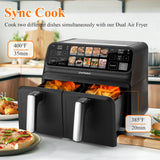 ChefRobot Dual Air Fryer 8 Quart TFT Touch Screen Non Toxic for Family Size/Kitchen/RV