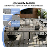 Modern Conference Table with Wheel,Modular Wooden Folding Conference Room Tables for 1-30 Person,Flip Top Meeting Training Table,for Office Seminar Dynamic Commercial Event Classroom(4,Grey,47.2in)
