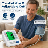 FDA-Cleared Blood Pressure Monitor, Upper Arm, Wide Cuff, Large Display