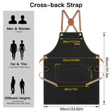 Genixart Chef Apron for Men Women with Pockets, Canvas Aprons for Kitchen Cooking, Artist Painting, Work Apron for Server (Black, 6 Pack)