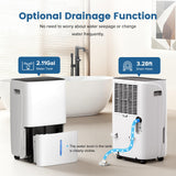 KISSAIR 150 Pint Dehumidifier for Basement and Home, Covers up to 6,500 Sq. Ft Rooms, High-Efficiency Compressor Dehumidifier with Drain Hose and 2.11 Gallons Water Tank, Auto Shut-Off, 24HR Timer