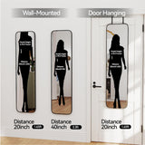 SCWF-GZ 47x14 Mirror Rectangle Full Body Length Door Hanging Wall Mounted Metal Aluminum Alloy Frame Dressing Make-up Mirrors for Entryway Bedroom Bathroom Living Room 47 14 inch Black