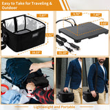 Aotto Portable Oven, Electric Lunch Box Food Heater - 12V/24V/110V 3-in-1 Car Food Warmer - Mini Personal Microwave Heated Lunch Box Warmer for Car, Truck, Travel, Office & Home Use - Black