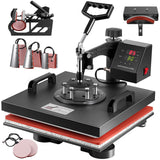 Topdeep Heat Press 15x15 Inch 8 in 1 Heat Press Machine, Swing Away T Shirt Pressing Machine Digital Control