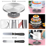 ANSLYQA Cake Decorating Kit, 237 Pcs with Aluminium Cake Turntable, Leveler, 24 Numbered Icing Tips, 2 Spatulas, 3 Scrapers, 2 Coupler, 50 Cupcake Liners, 100 Pastry Bags & More Baking Tools