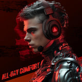 Wireless Gaming Headset with Microphone for PC, 7.1 Surround Sound, 20 ms Ultra-Low Latency, 2.4G Bluetooth USB Gamer Headphones EKSA