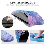 Mouse Pad Wrist Support, Laokiiy 2 in1 Keyboard Wrist Rest+ Ergonomic Mouse Pad, Non-Slip Wrist Rest for Computer Keyboard, Made Easy Typing & Relieve Wrist Pain(Blue Pink Marble)
