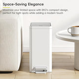 EKO Slim Small Bathroom Trash Can with Lid, Stainless Steel Small Garbage Can with Removable Inner Bucket