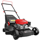 AMERISUN Gas Lawn Mower 21-Inch, 144cc Walk Behind Push Mower with 3-in-1 Mulching, Rear Bag & Side Discharge, 6-Position Adjustable Cutting Height, Heavy-Duty Steel Deck for Yard & Garden Care