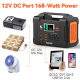 200W Portable Power Station, FlashFish 40800mAh Solar Generator With 110V AC Outlet/2 DC Ports/3 USB Ports FF FLASHFISH