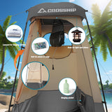 CROSSHIP Outdoor Privacy Tent - Camping Shower Tent - 84.6" H*60" W Privacy Shelter for Outdoor Bathroom, Changing Room & Fishing, UV Resistant, Waterproof & Portable Shower Bathroom for Hiking