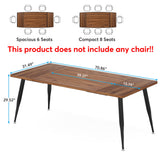 Tribesigns 6FT Conference Table, Rectangular Meeting Room Tables, Modern Industrial Seminar Table Boardroom Desk with Metal Legs for Office