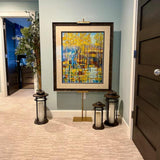 Treasure Art floor Large Brass Antique Gallery Easel adjust up and down Handmade decor artware