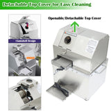 Electric Sugarcane Juicer, Sugar Cane Press Extractor, Stainless Steel 3 Rollers, Detachable Top Cover, Sugarcane Juice Squeezing Machine for Commercial & Home 110V 800W INTBUYING