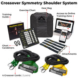 Crossover Symmetry Shoulder System Includes Two Sets of Resistance Bands Attachments Training Guide Exercise Chart Online Workouts for Home Fitness Rehab Rotator Cuff Exercises (Novice, Squat Racks)