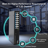 16*2.5G Base-T Ports. GiGaPlus 2.5Gbps Network Switch for 2.5Gbps NAS/PC, Wireless AP, WiFi6 Router
