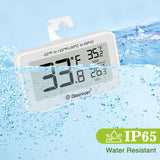 Geevon 2 Pack Refrigerator Thermometer Digital Fridge Thermometer IP65 Waterproof with Large LCD Display,Max/Min Record Function
