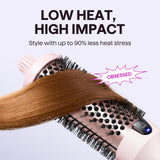 Wavytalk Thermal Brush, Blowout Boost 1.5 inch Heated Round Brush for Blowout Look, Dual Voltage, Pink, Sakura, Tourmaline Ceramic, Negative Ion Technology, 5 Temperature Settings, Less Damage