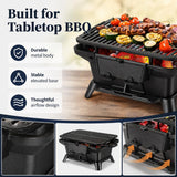 Hibachi Grill Outdoor, Portable Mini Charcoal Grill, Pre-Seasoned Cast Iron, Small Japanese Yakitori Tabletop Skillet Grill Stove for Outdoor Camping