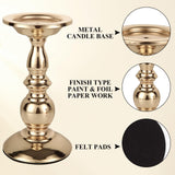 CYEAH 3 Pcs Candle Holders for Pillar Candles, Gold Candlestick Ideal for 3" Pillar Candles, Candlestick Holders Stand Centerpieces Decoration for Wedding, Party, Home, Spa, Reiki, Votive Candle