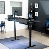 Standing Adjustable Gaming Desk with Hidden Cable Trays, Full-Size Mouse Pad, Holds 220 lbs