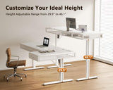OffiGo 63 Inch L Shaped Standing Desk with 4 Wooden Drawers, White