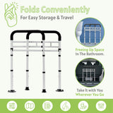 Jesosia Toilet Safety Rails for Seniors - Adjustable & Foldable Medical Toilet Safety Frame - Heavy Duty Stand Alone Toilet Handles Support for Elderly Disabled & Handicap - Fits Most Toilets (380 lb)