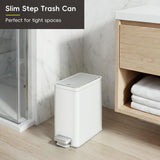 EKO Slim Small Bathroom Trash Can with Lid, Stainless Steel Small Garbage Can with Removable Inner Bucket