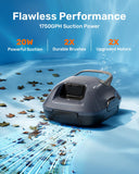 Gosvor Cordless Robotic Pool Cleaner, Efficient Pool Vacuum, 90 Min Runtime, Self-Parking, 7.5 lbs Lightweight, Suitable for Above Ground Pools up to 860 sq.ft, Gray