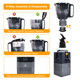 Cold Press Juicer Machines,5.8" Extra Wide Feed Chute juicer machines,350W Slow Cold Press Juicer Machines,Slow Masticating Juicer with High Juice Yield for Whole Vegetables & Fruits, Easy to Clean
