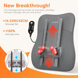 pryfey Back Massager, Rolling Up and Down Back Massager with Heat, Back Massage 4D Kneading for Pain Relief Deep Tissue, Ultrathin Shoulder Massager Mother's Day Gifts for Women Men Parents, Grey