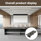 Conference Table for 8-10 People with Built-in Power Box and Cable Management, 2" Thick Rectangular Meeting Table