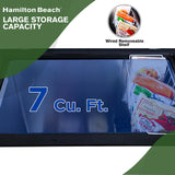 Hamilton Beach, HBFRF713 Chest Deep Freezer, 7 Cu. Ft. Capacity, Granita Rugged Design-Adjustable Thermostat-Removable Vinyl Coated Wire Basket-Easy Defrost Drain
