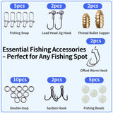 Fishing Lures – 73PCS Fishing Tackle Kit with Tackle Box, Bass Fishing Lures Set for Freshwater Bass & Trout, Crankbaits, Frogs, Soft Plastic Worms, Spinnerbaits, Jigs – Multi-Species Fishing Gear