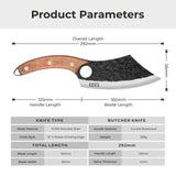 Zoxa Hakai Chef Cleaver Knife – Full Tang High Carbon Stainless Steel Butcher Knife with Ergonomic Rosewood Handle & Leather Sheath – Sharp Meat Cutting Knife for Kitchen, Camping & BBQ