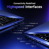 NIMO 17.3" FHD Gaming Laptop, AMD Ryzen 5 6600H (Beat i7-1165G7, 6-Core up to 4.5GHz) 16GB DDR5 RAM 512GB SSD, Radeon 660M Graphics 100W PD Backlit Keyboard Fingerprint Computer for Student & Business