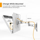 Beelta Tablet Wall Mount with Lock, All Metal Heavy-Duty, 3-Joint Articulating Arm with 360 Rotation, Secure for Kitchen/Business/Retail, Compatible with iPad 10.9"/11"-BSW601WA