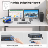 USB C & Dual HDMI KVM Switch 2 Monitors Laptop & Desktop Docking Station