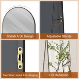 ZHUNFA Full Length Mirror,58" x16,3 in 1Full Length Mirror can Wall Mounted,Standing or Leaning,Full Body Mirrors with Aluminum Alloy Frame,Home Black