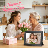 Frameo 10.1 Inch WiFi Digital Picture Frame, Smart Cloud Electronic Photo Frame with HD IPS Touch Screen Slideshow 32GB Memory Auto-Rotate Wall Mount, Share Photos/Videos from Phone - Gifts for Mom
