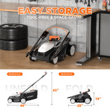 Litheli 40V (2 x 20V) 16" Electric Lawn Mower Cordless, Walk Behind Lawn Mower with 6-Height Adjust, Portable & Lightweight