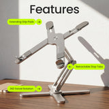 Model-X 2.0 Laptop Stand, Laptop Stand for Desk Adjustable Height, 360 Rotating Laptop Riser